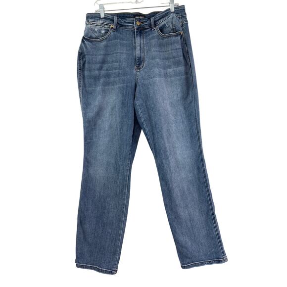 Judy Blue Parkersburg Mid Rise Dad Straight Jeans Size 16 W Stretchy Casual Boho - Picture 4 of 11